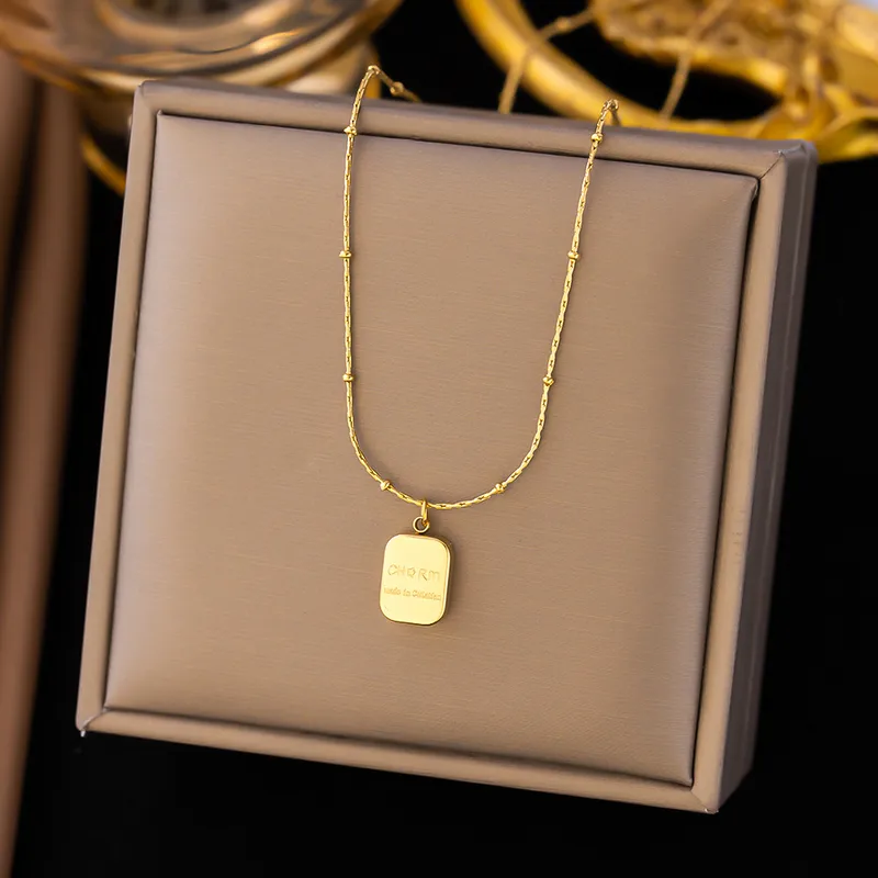 Coated Real Gold Plated 18K Gold U Shape Heart Shape Necklace